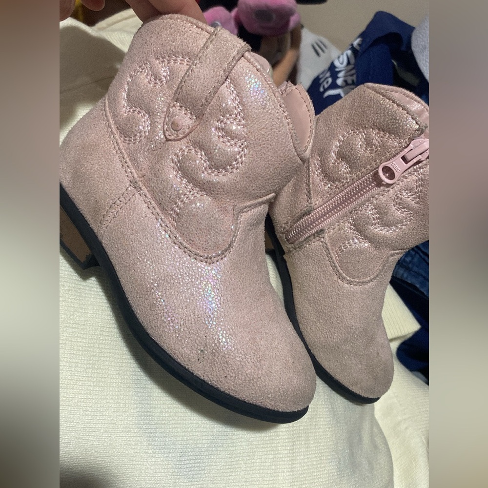 Pink Glitter Kids Boots